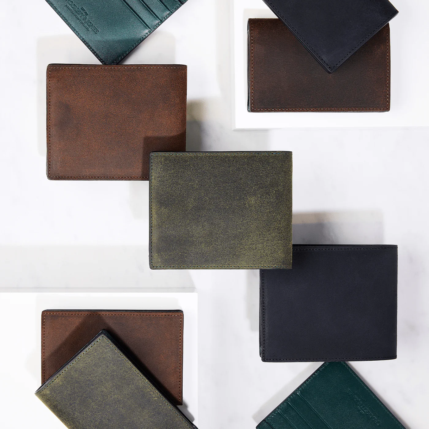 Billfold Wallet Green Rough-Out Suede - Image 5